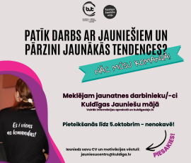 MEKLĒJAM JAUNATNES DARBINIEKU/-CI (uz noteiktu laiku)!