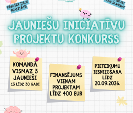Izsludināts Jauniešu iniciatīvu projektu konkurss!